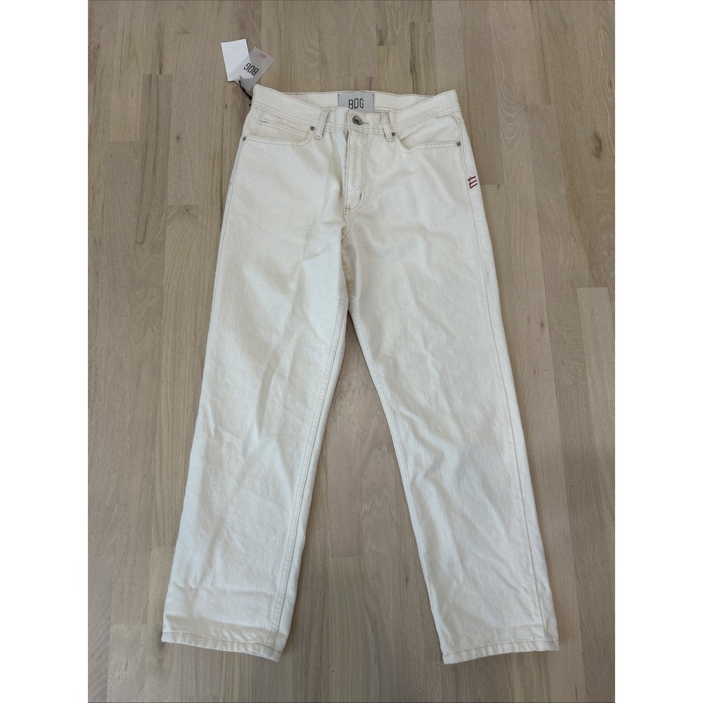 BDG URBAN OUTFITTERS Cream Off White Cotton Straight Fit Jeans Sz 30 New NWT